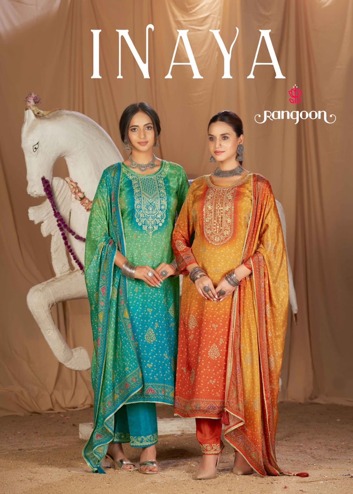 Inaya Rangoon Muslin Readymade Pant Style Suits Supplier