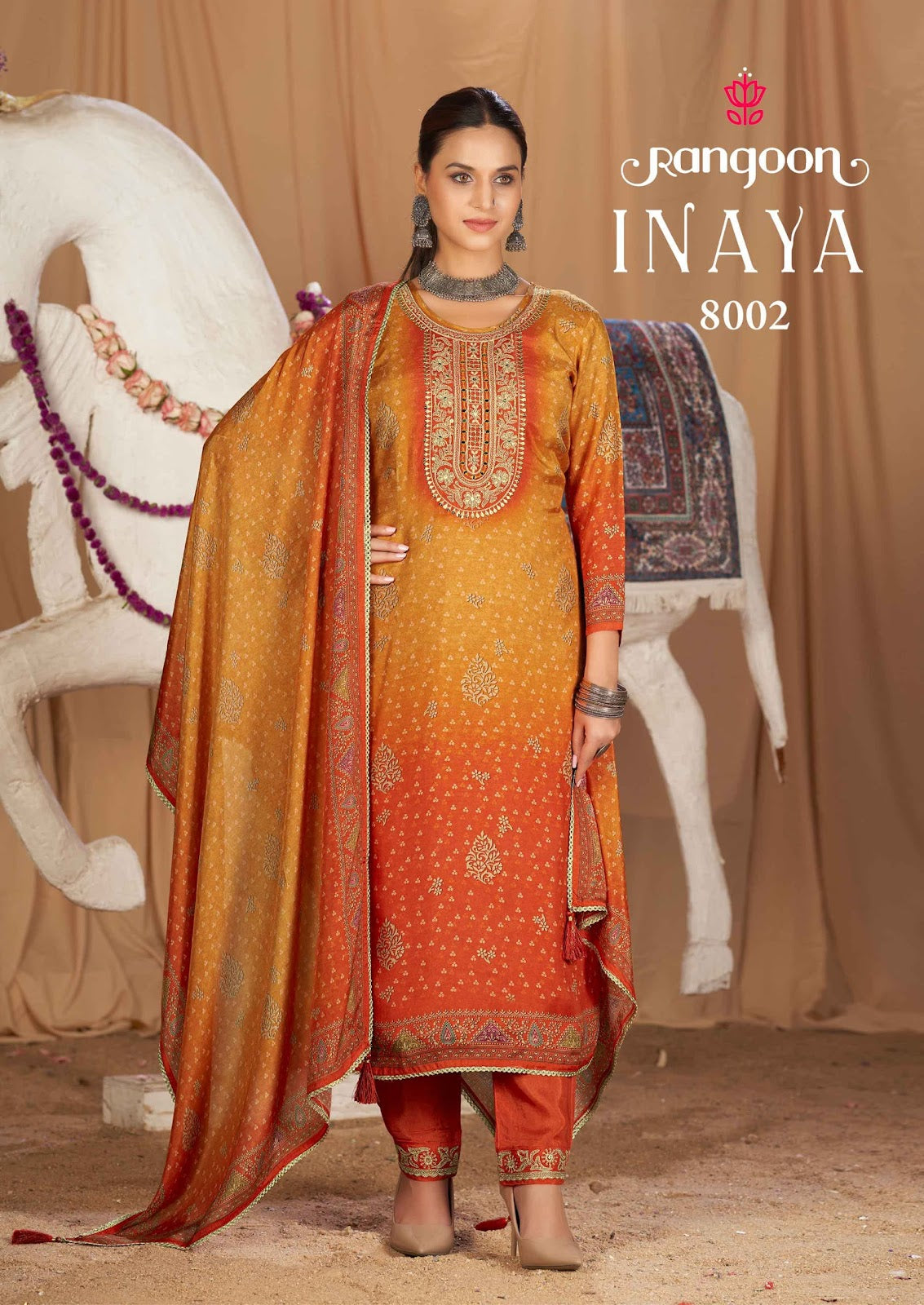 Inaya Rangoon Muslin Readymade Pant Style Suits Supplier
