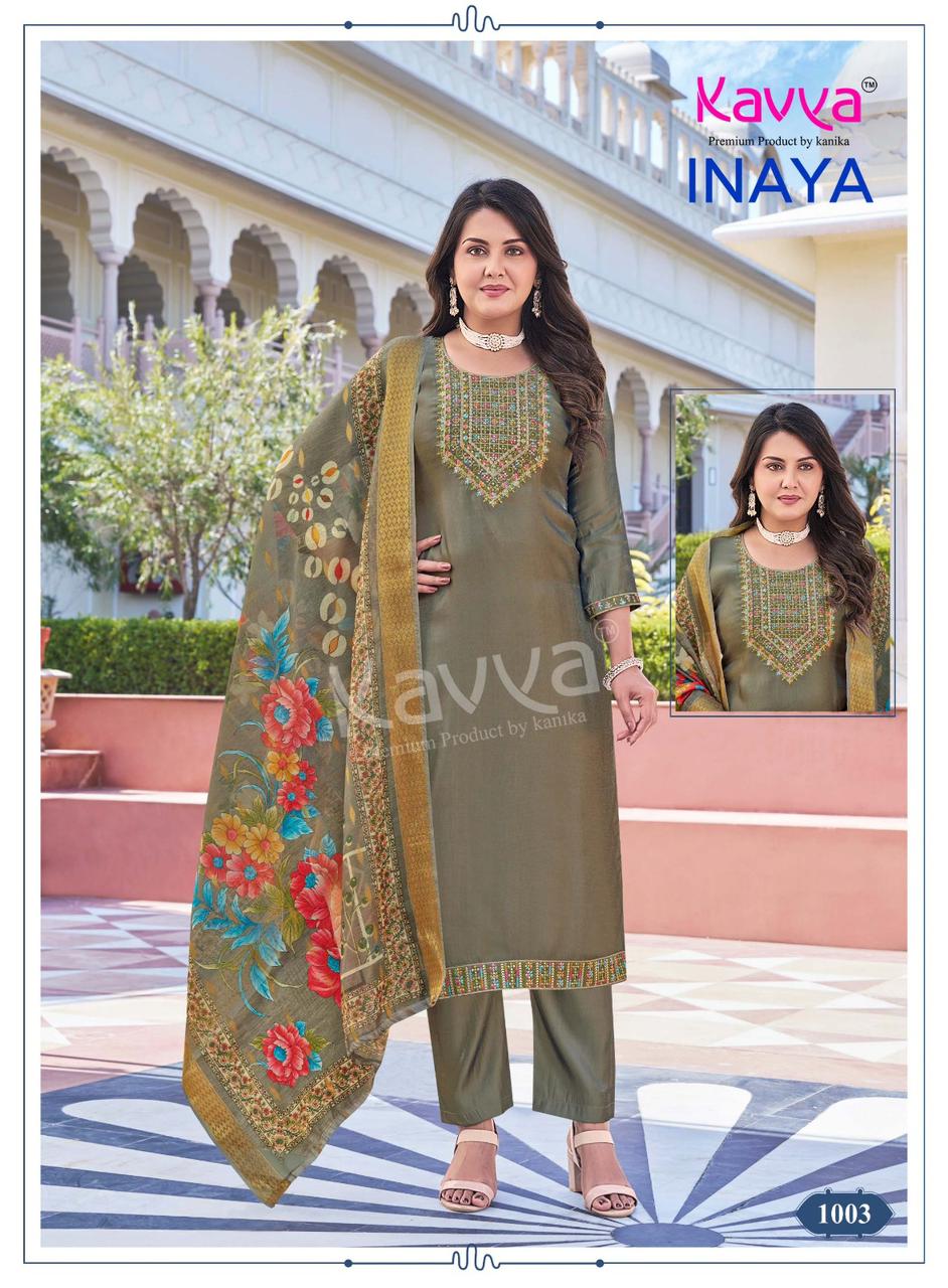 Inaya Vol 1 Eid Special Kavya Roman Silk Karachi Readymade Suits Exporter Gujarat