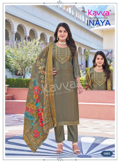 Inaya Vol 1 Eid Special Kavya Roman Silk Karachi Readymade Suits Exporter Gujarat