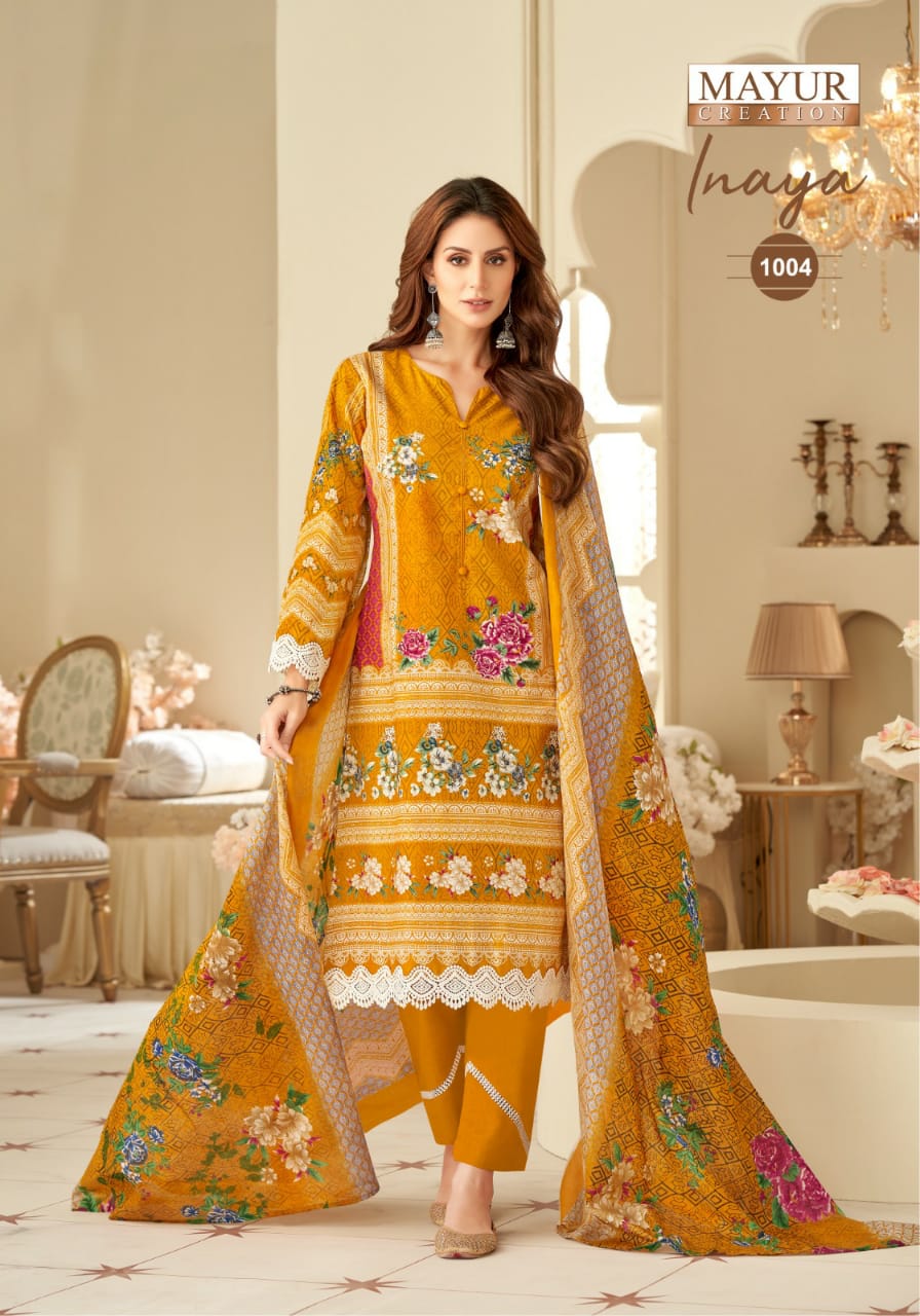 Inaya Vol 1 Mayur Creation Cotton Karachi Salwar Suits Wholesaler Ahmedabad