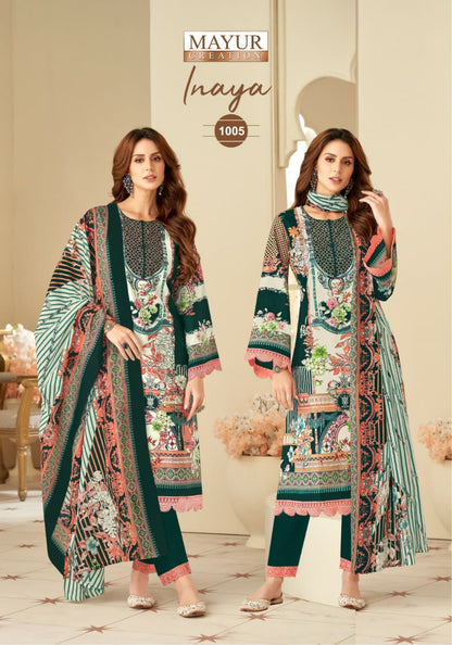 Inaya Vol 1 Mayur Creation Cotton Karachi Salwar Suits Wholesaler Ahmedabad