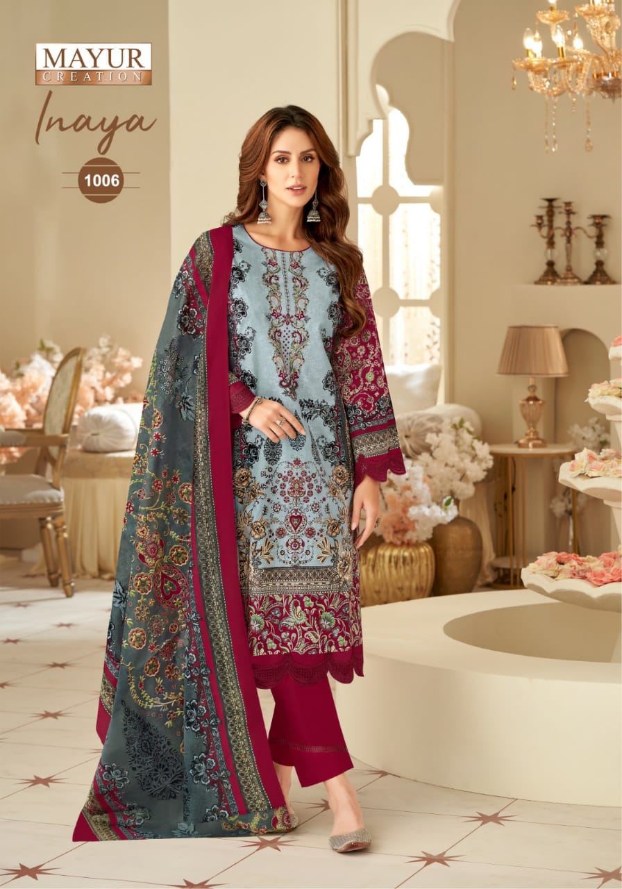 Inaya Vol 1 Mayur Creation Cotton Karachi Salwar Suits Wholesaler Ahmedabad