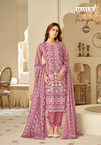 Inaya Vol 1 Mayur Creation Cotton Karachi Salwar Suits Wholesaler Ahmedabad