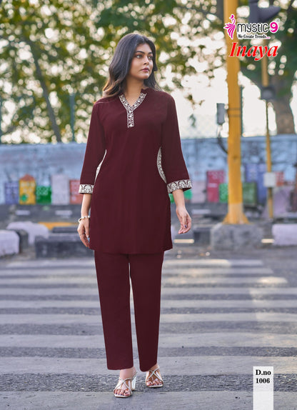 Inaya Vol 1 Mystic 9 Viscose Slub Co Ord Set Supplier Gujarat