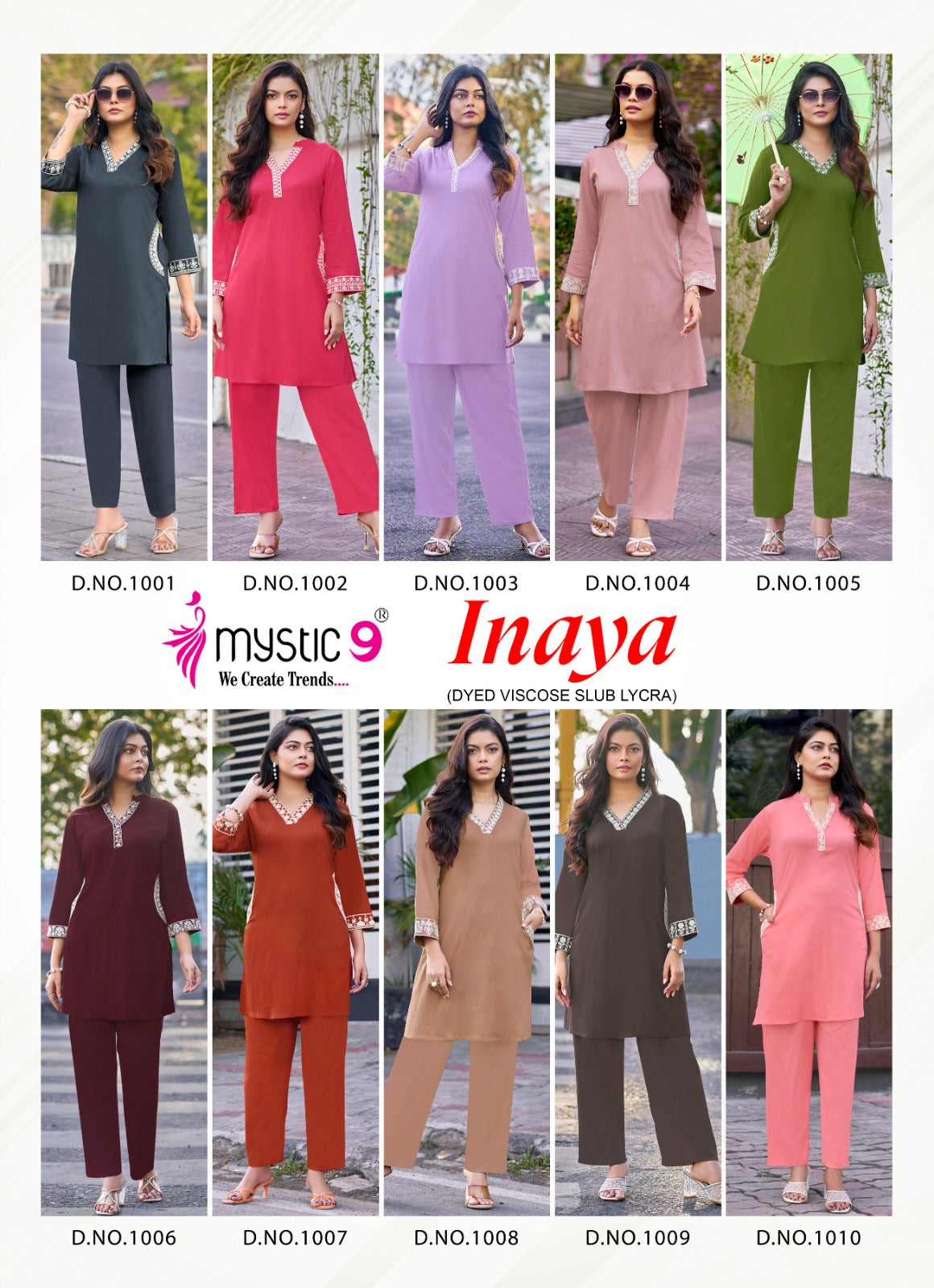 Inaya Vol 1 Mystic 9 Viscose Slub Co Ord Set Supplier Gujarat