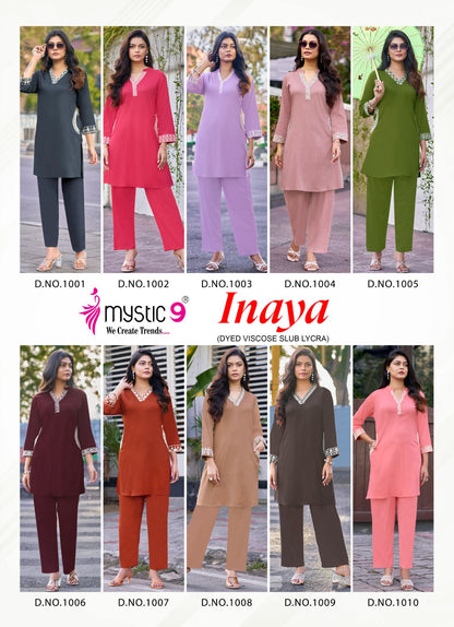 Inaya Vol 1 Mystic 9 Viscose Slub Co Ord Set Supplier Gujarat