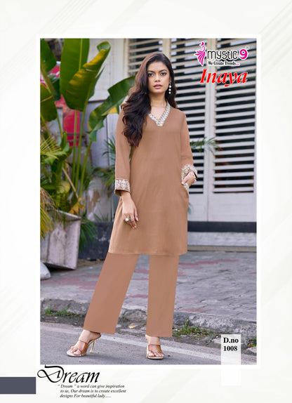 Inaya Vol 1 Mystic 9 Viscose Slub Co Ord Set Supplier Gujarat