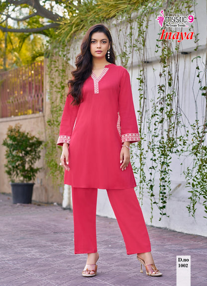 Inaya Vol 1 Mystic 9 Viscose Slub Co Ord Set Supplier Gujarat
