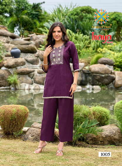 Inaya Vol 1 Passion Tree Jacquard Co Ord Set Manufacturer