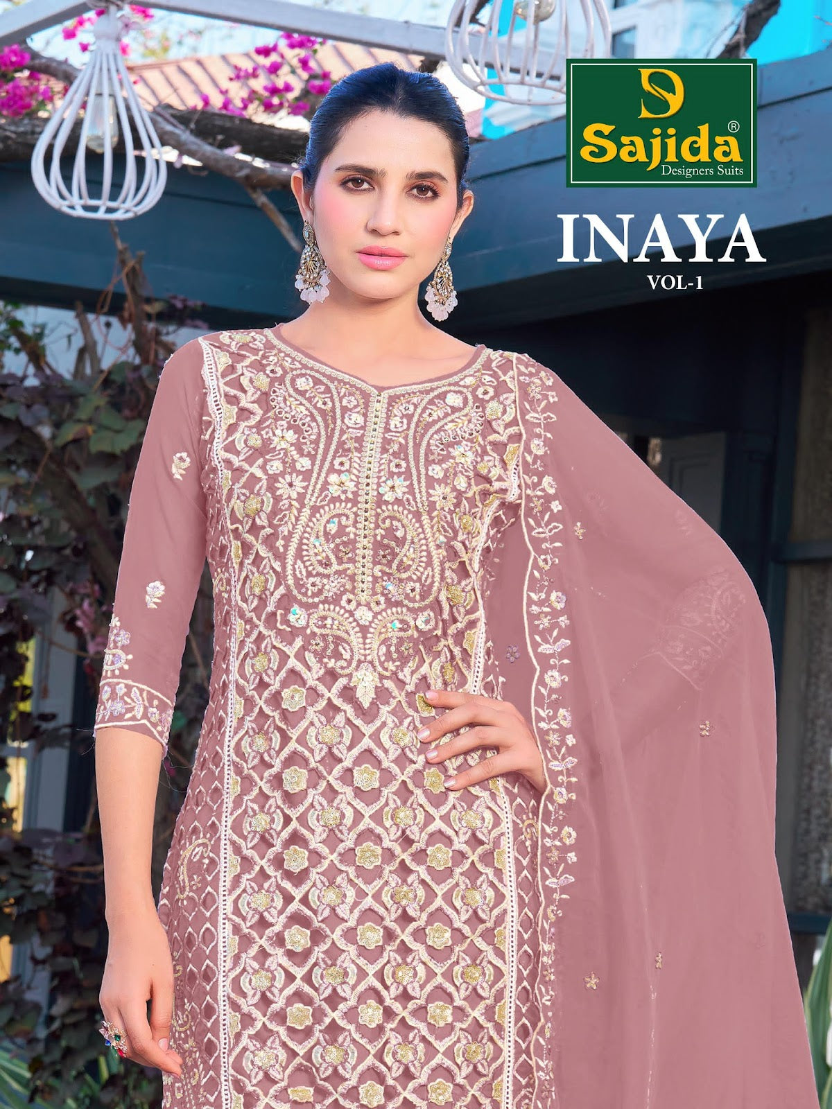 Inaya Vol 1 Sajida Organza Pakistani Salwar Suits Wholesale Price