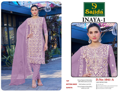 Inaya Vol 1 Sajida Organza Pakistani Salwar Suits Wholesale Price