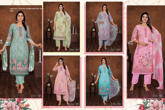 Inaya Vol 2 Girinemi Cotton Readymade Pant Style Suits Supplier Ahmedabad