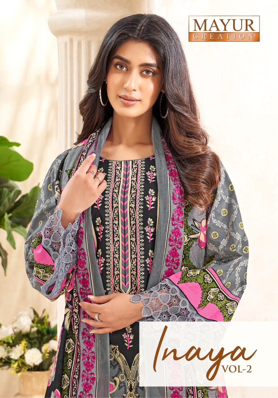 Inaya Vol 2 Mayur Creation Cotton Karachi Salwar Suits Exporter India