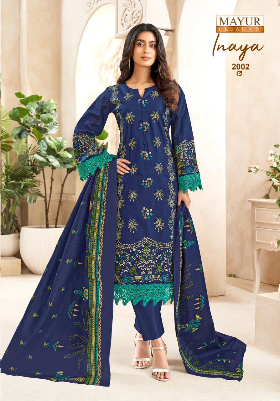 Inaya Vol 2 Mayur Creation Cotton Karachi Salwar Suits Exporter India