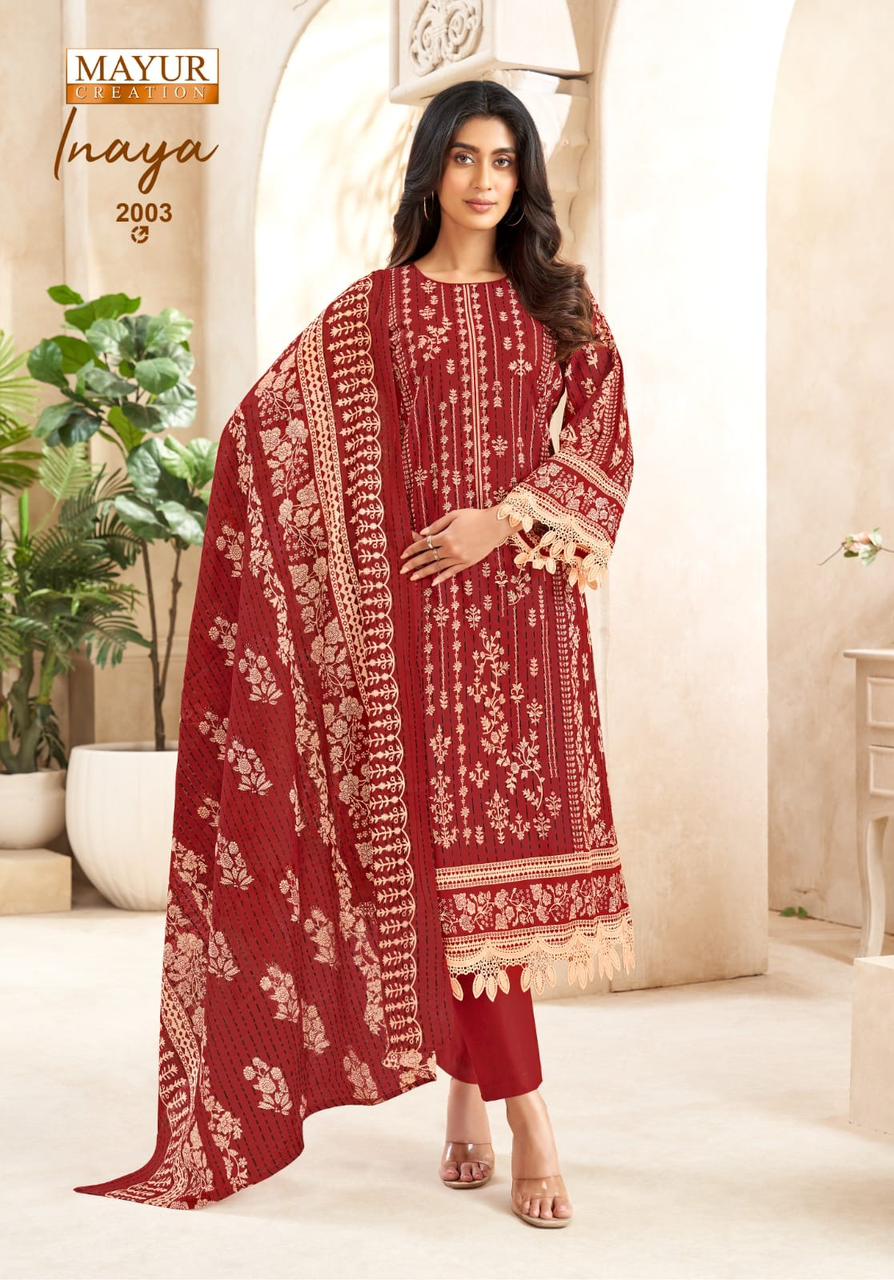 Inaya Vol 2 Mayur Creation Cotton Karachi Salwar Suits Exporter India