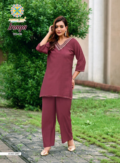 Inaya Vol 2 Passion Tree Vetican Silk Co Ord Set Wholesale