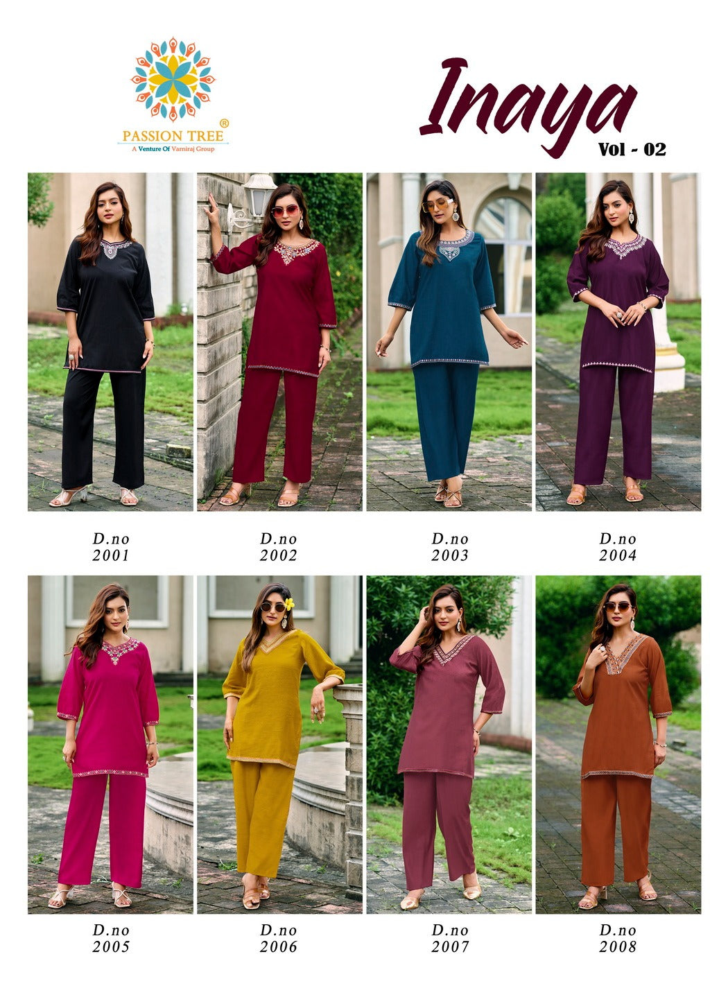 Inaya Vol 2 Passion Tree Vetican Silk Co Ord Set Wholesale