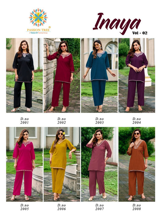 Inaya Vol 2 Passion Tree Vetican Silk Co Ord Set Wholesale