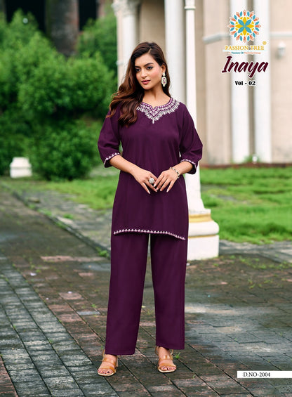Inaya Vol 2 Passion Tree Vetican Silk Co Ord Set Wholesale