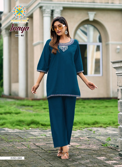 Inaya Vol 2 Passion Tree Vetican Silk Co Ord Set Wholesale