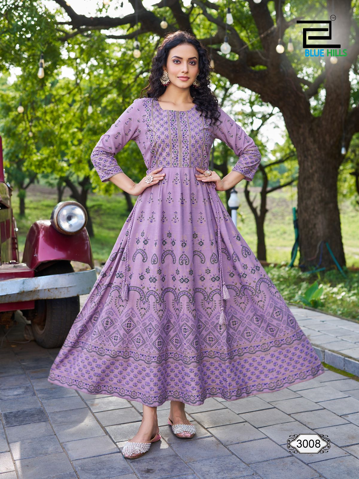 Inaya Vol 3 Blue Hills Rayon 14Kg Anarkali Kurtis Wholesale Price