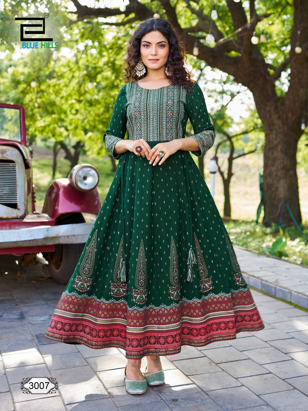 Inaya Vol 3 Blue Hills Rayon 14Kg Anarkali Kurtis Wholesale Price