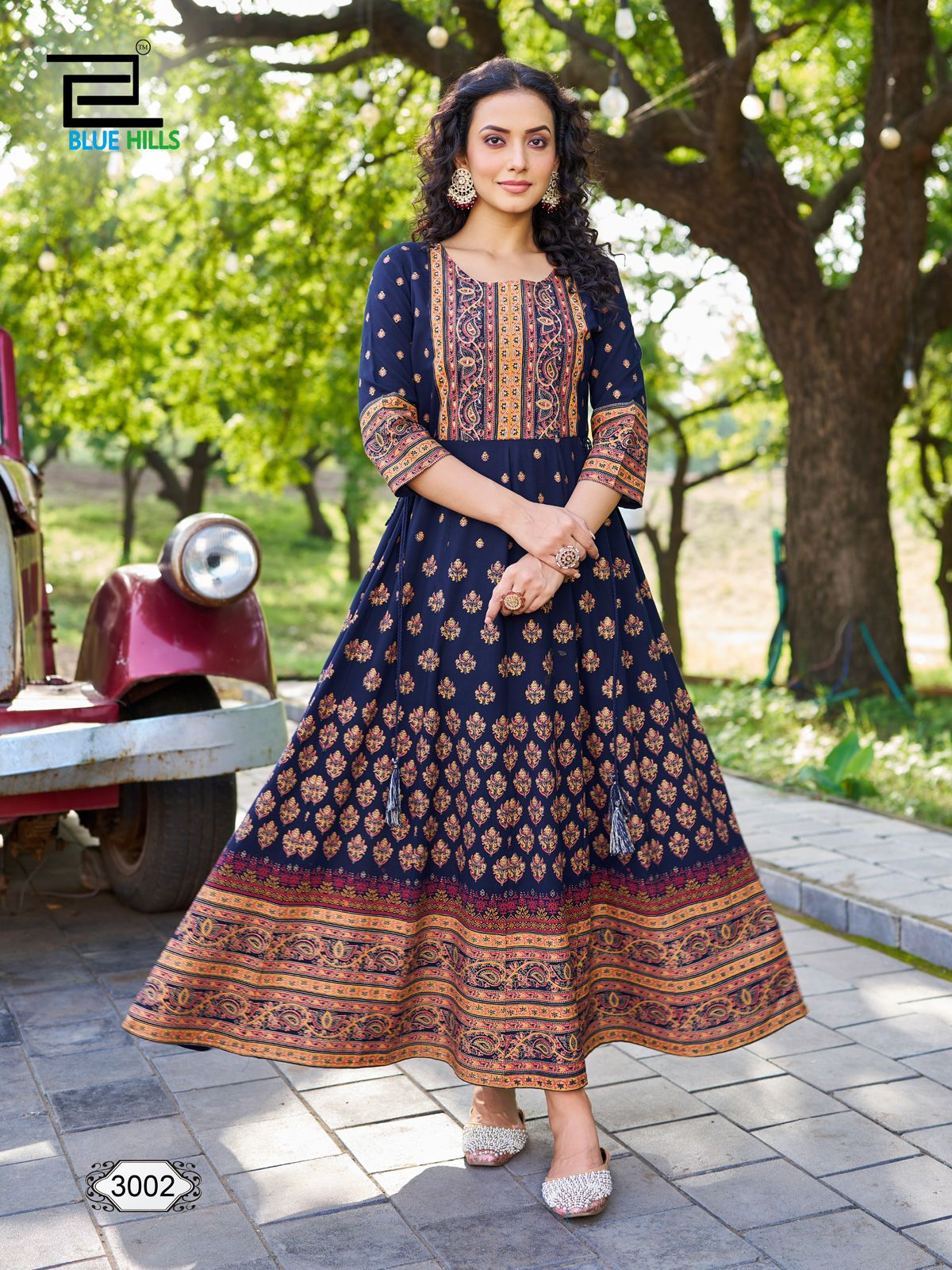 Inaya Vol 3 Blue Hills Rayon 14Kg Anarkali Kurtis Wholesale Price