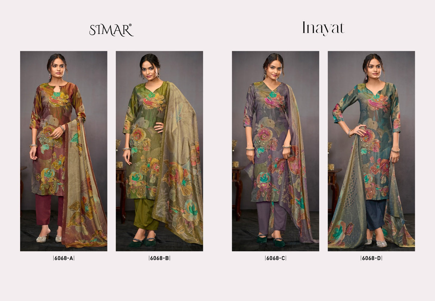 Inayat 6068 Simar Tissue Silk Pant Style Suits Wholesale Rate