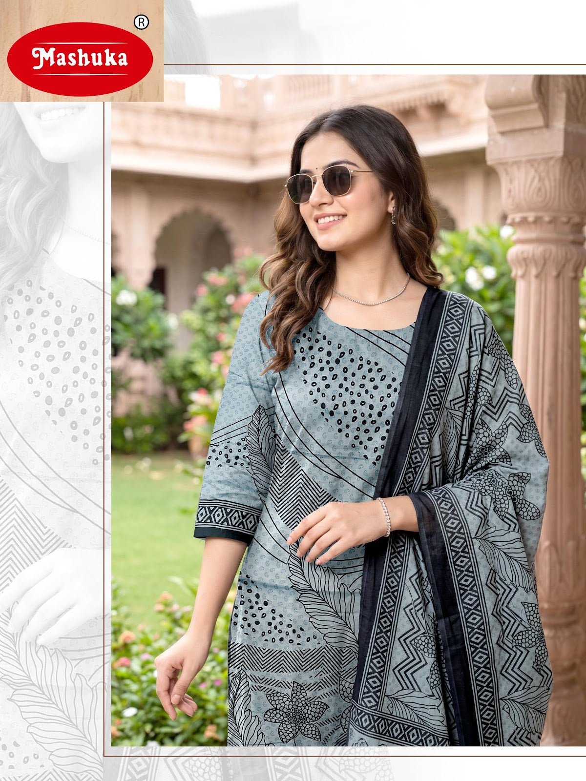Inayat Vol 2 Mashuka Mix Cotton Pant Style Suits Wholesaler India