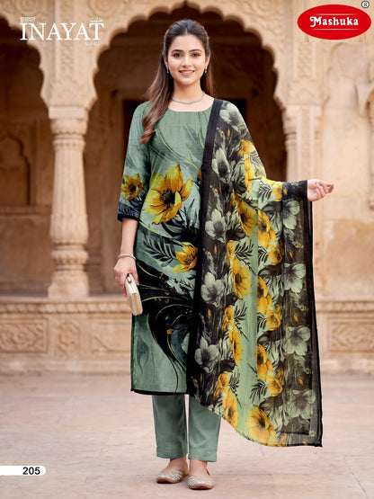 Inayat Vol 2 Mashuka Mix Cotton Pant Style Suits Wholesaler India