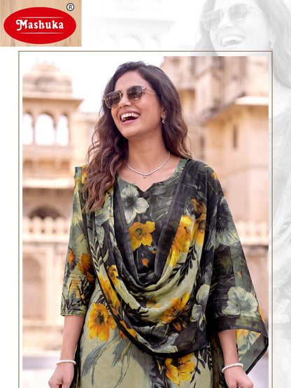 Inayat Vol 2 Mashuka Mix Cotton Pant Style Suits Wholesaler India