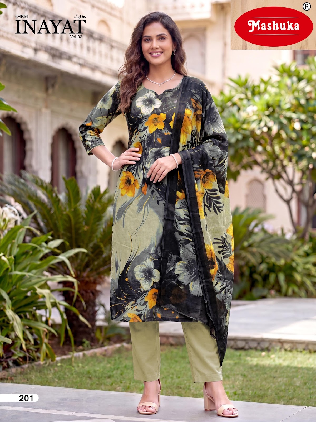 Inayat Vol 2 Mashuka Mix Cotton Pant Style Suits Wholesaler India