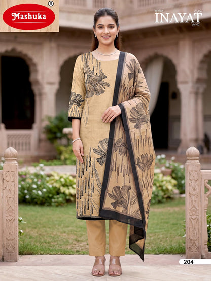 Inayat Vol 2 Mashuka Mix Cotton Pant Style Suits Wholesaler India