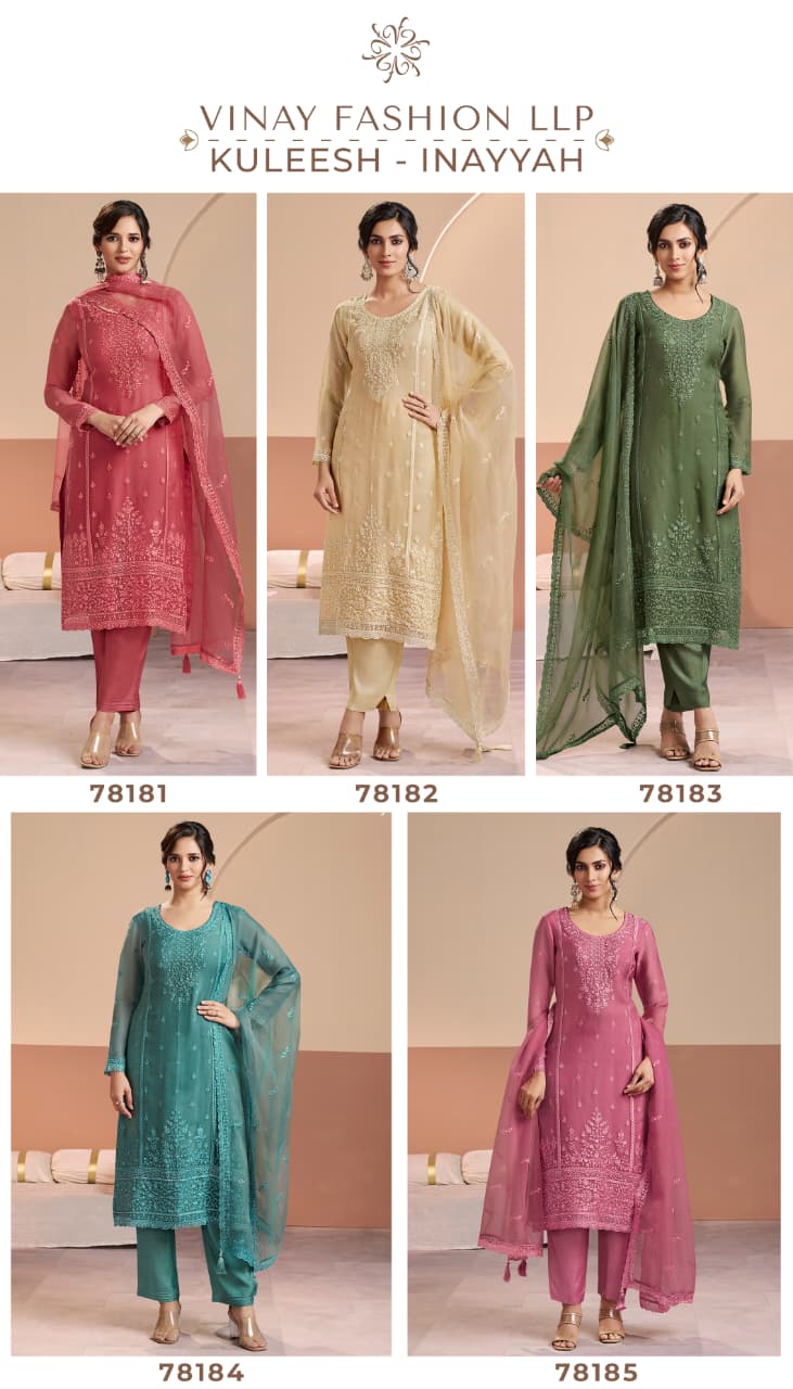 Inayyah Kuleesh Vinay Fashion Llp Organza Pant Style Suits Supplier