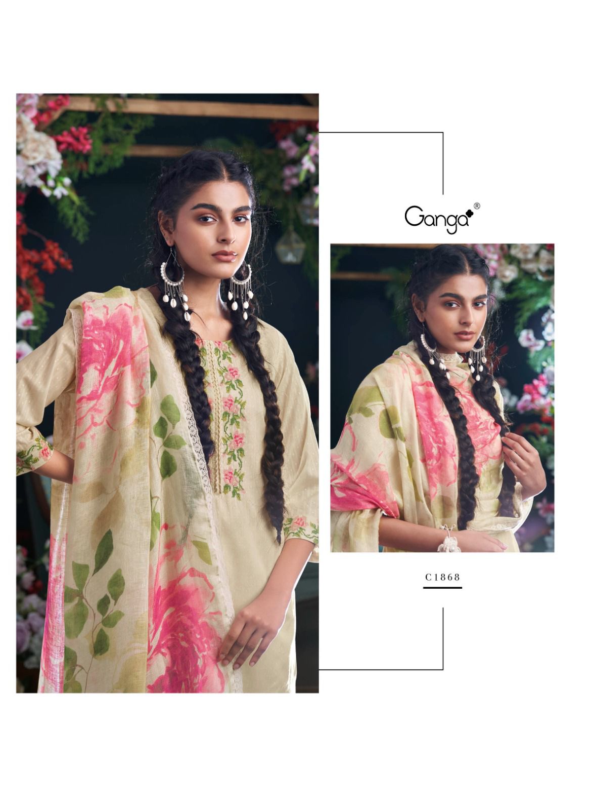 Indah Ganga Cotton Plazzo Style Suits Wholesale Price