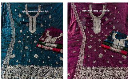 Indhu Nayandeep Satin Salwar Suits Wholesale Price