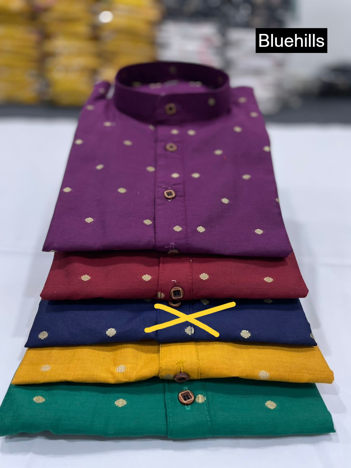 Indian Culture Short Bluehills Cotton Silk Mens Kurta Supplier