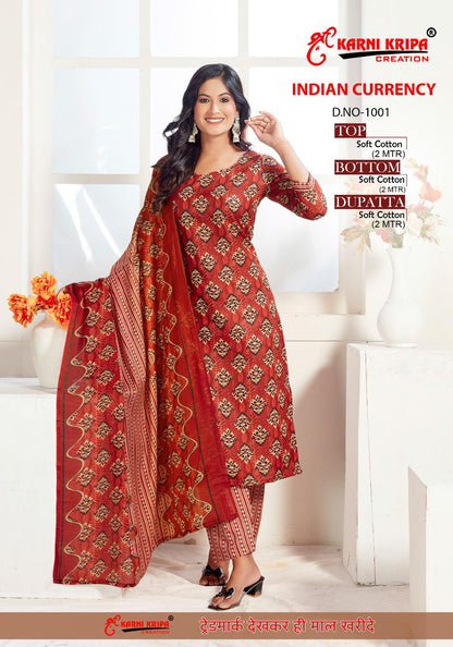 Indian Currency Vol 1 Karni Krupa Creation Cotton Dress Material Manufacturer Gujarat