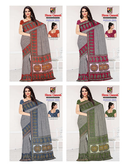 Indian Idol Shree Ganesh Cotton Sarees Wholesaler Ahmedabad