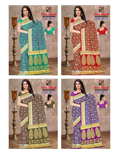 Indian Idol Shree Ganesh Cotton Sarees Wholesaler Ahmedabad