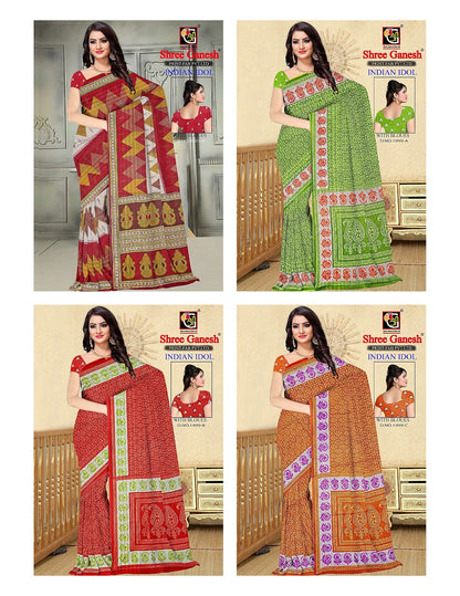 Indian Idol Shree Ganesh Cotton Sarees Wholesaler Ahmedabad