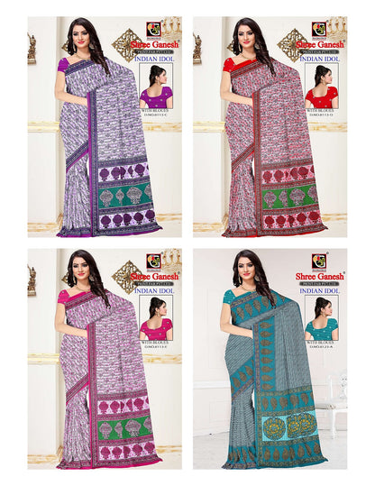 Indian Idol Shree Ganesh Cotton Sarees Wholesaler Ahmedabad
