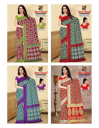 Indian Idol Shree Ganesh Cotton Sarees Wholesaler Ahmedabad