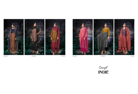 Indie Ganga Silk Satin Plazzo Style Suits Supplier India
