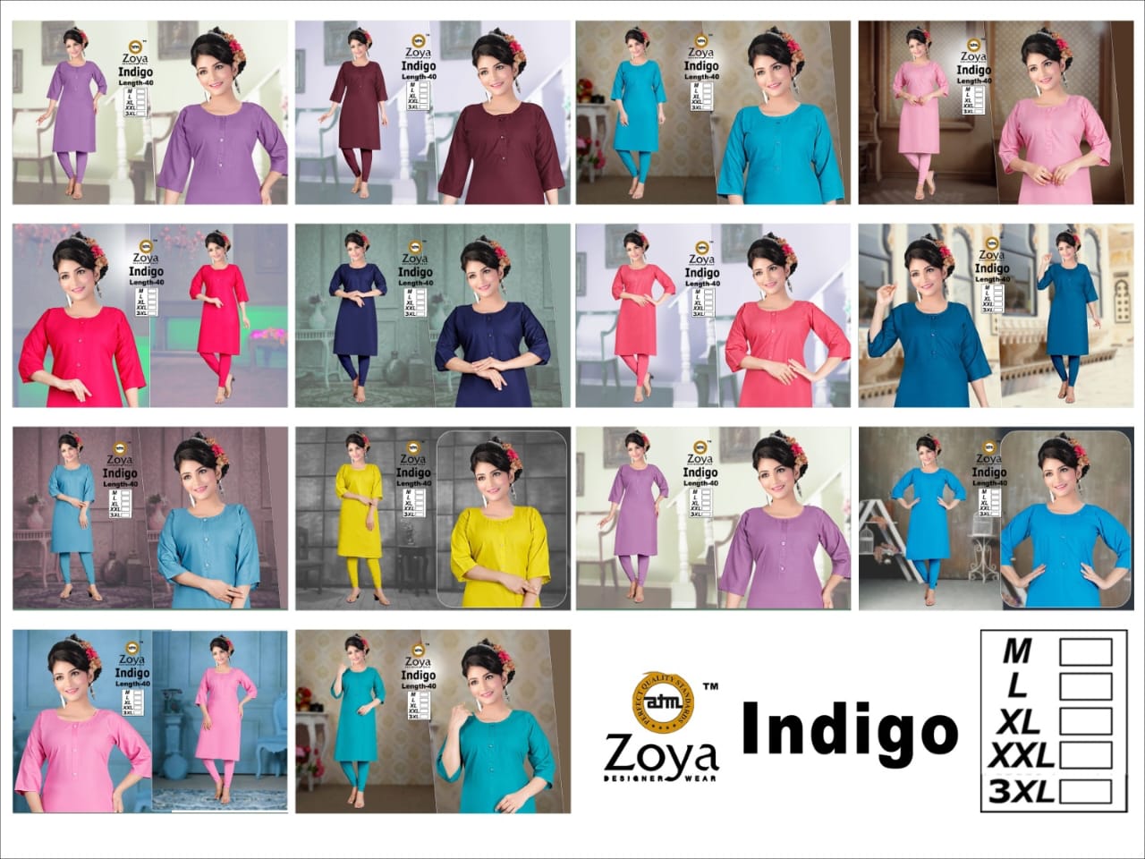 Indigo 2008 Zoya Rayon Knee Length Kurtis Wholesaler India