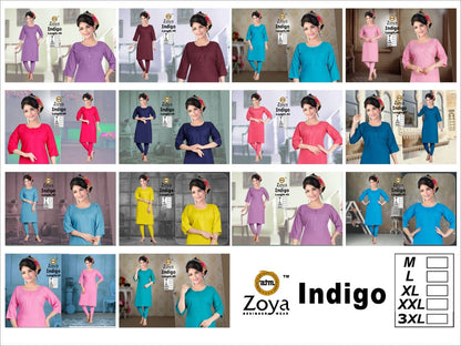 Indigo 2008 Zoya Rayon Knee Length Kurtis Wholesaler India