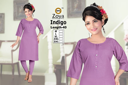 Indigo 2008 Zoya Rayon Knee Length Kurtis Wholesaler India