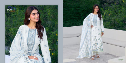 Indigo Avon Trendz Cotton Lawn Pant Style Suits Wholesaler