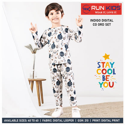 Indigo Gsm 210 Run Kids Looper Boys Co Ord Set Wholesale Price